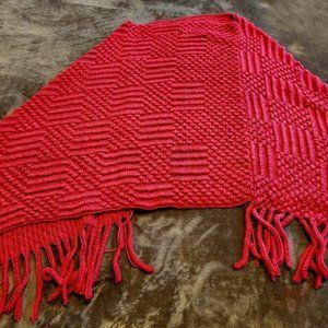 LADIES STYLISH ONE-SIZE SUPER SOFT PONCHO - CORAL